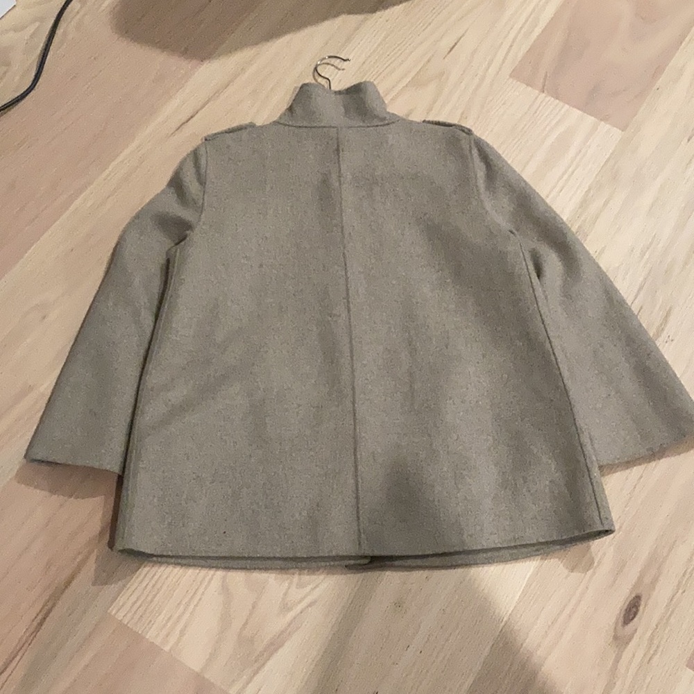 Zara Wool Blend Cape Sleeve Coat Medium - Picture 7 of 9